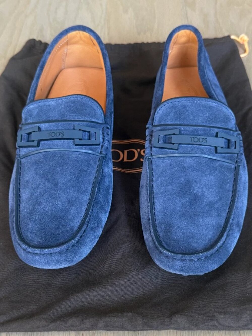 NEW TOD'S Macro Clamp Gommini Loafers Blue Galassia Men's 8